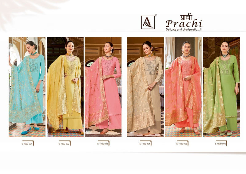 Alok Suit Prachi Viscose Silk With Heavy Embroidery Work Stylish Designer Festive Wear Salwar Suit