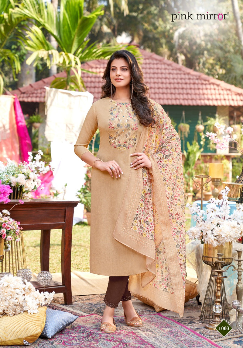 Pink Mirror Precious Viscose Silk Party Wear Kurtis With Fancy Embroidery Work
