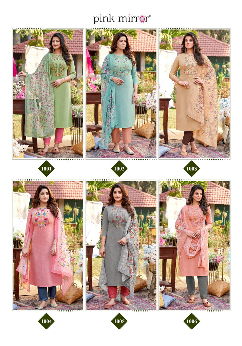 Pink Mirror Precious Viscose Silk Party Wear Kurtis With Fancy Embroidery Work