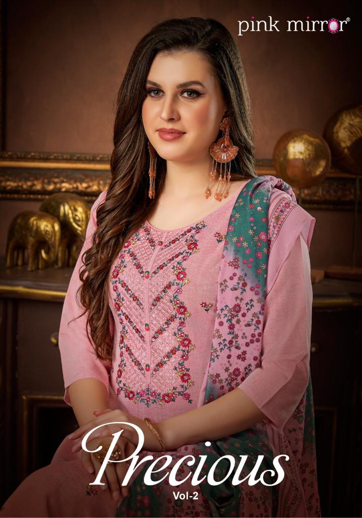 Pink Mirror Precious Vol 2 Viscose Silk With Heavy Embroidery Work Stylish Designer Fancy Kurti
