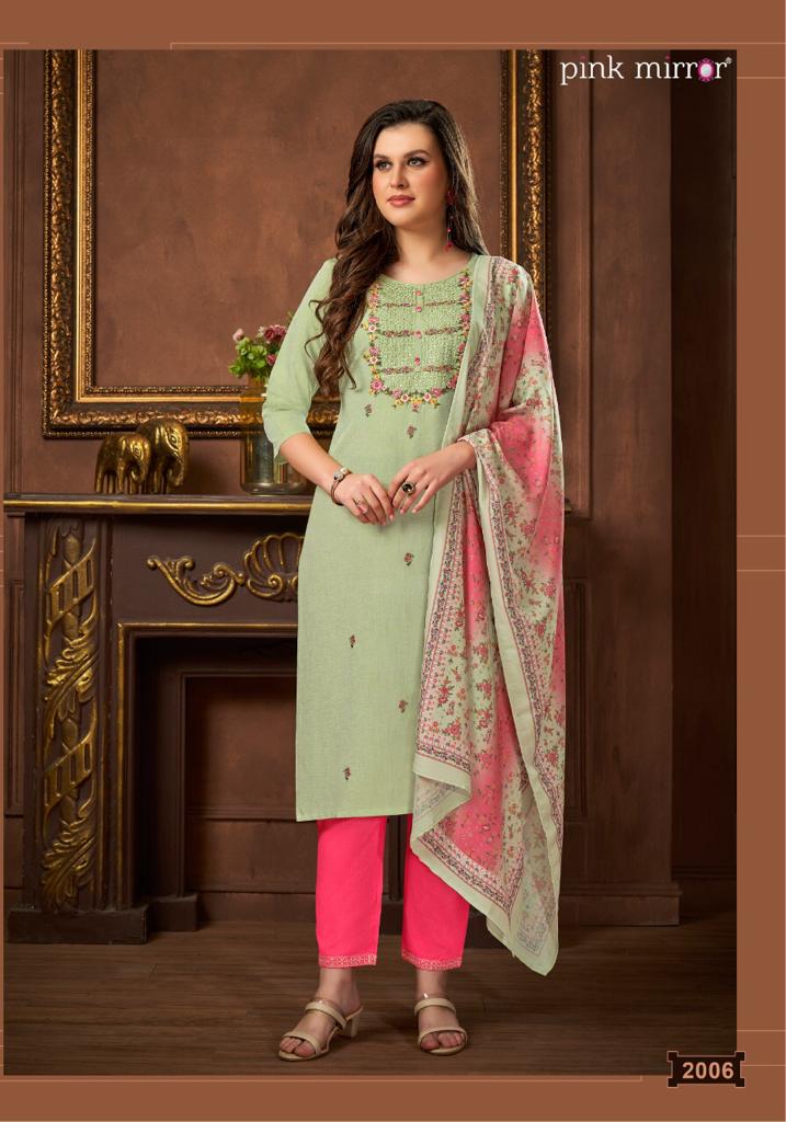 Pink Mirror Precious Vol 2 Viscose Silk With Heavy Embroidery Work Stylish Designer Fancy Kurti