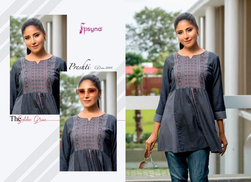 Psyna Presthi Vol 2 Cotton Designer Casual Wear Short Kurtis