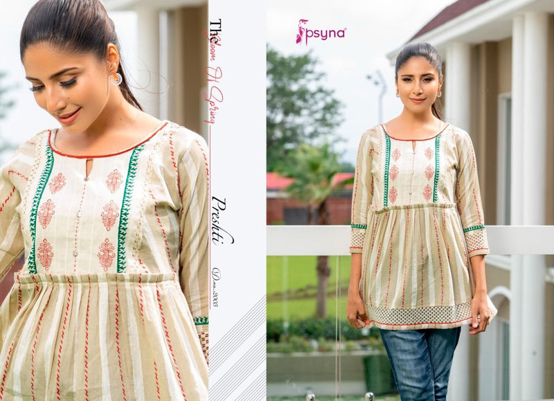 Psyna Presthi Vol 2 Cotton Designer Casual Wear Short Kurtis