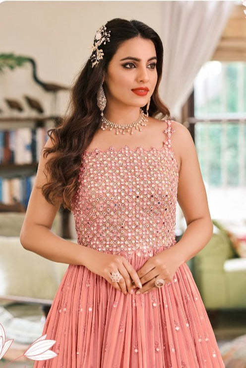 Eba Lifestyle Prime Rose Vol 4 Georgette Embroidered Wedding Wear Gown Style  Salwar Suits
