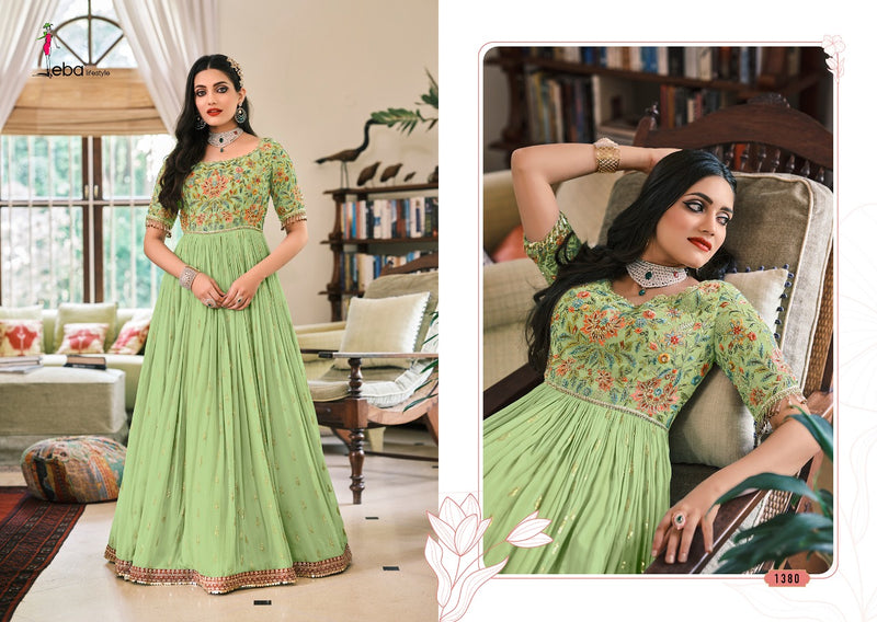 Eba Lifestyle Prime Rose Vol 4 Georgette Embroidered Wedding Wear Gown Style  Salwar Suits