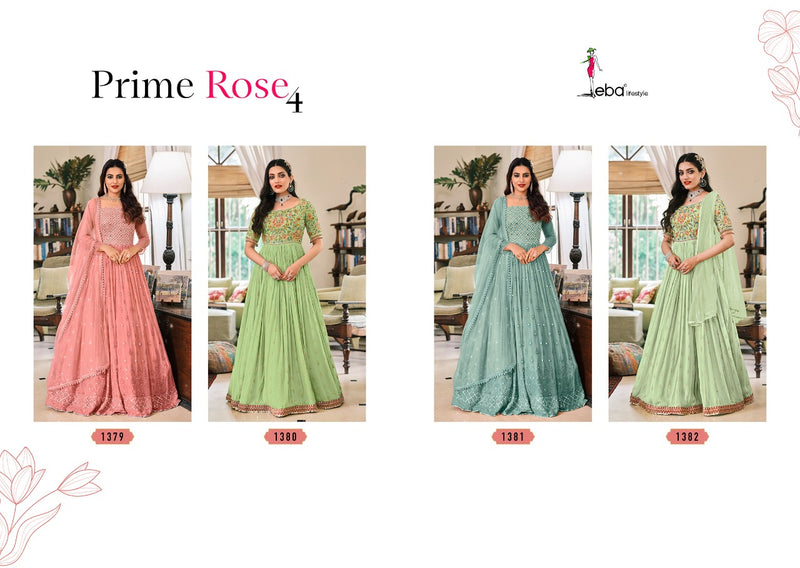 Eba Lifestyle Prime Rose Vol 4 Georgette Embroidered Wedding Wear Gown Style  Salwar Suits
