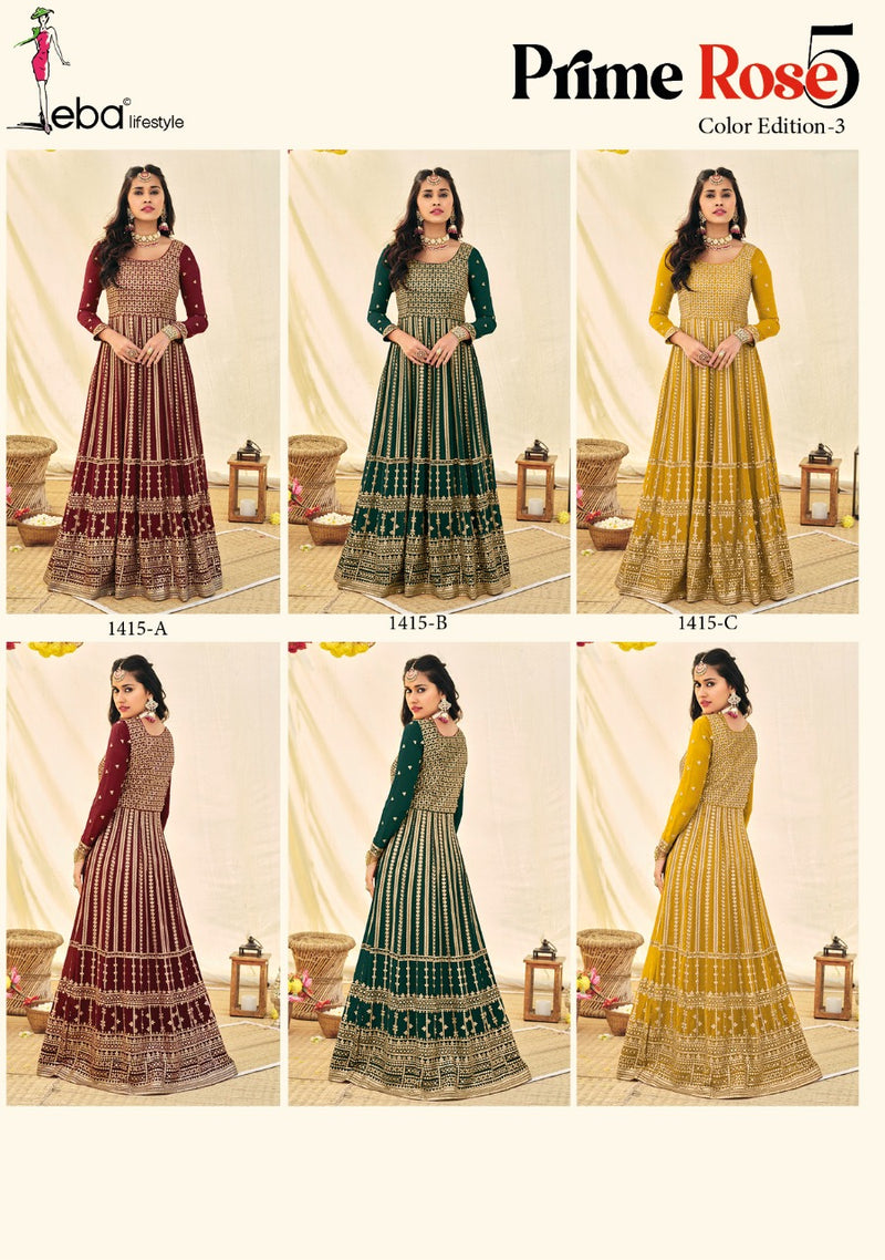Eba Lifestyle Prime Rose Vol 5 Georgette With Heavy Embroidery Work Stylish Designer Wedding Wear Casual Look Salwar Kameez