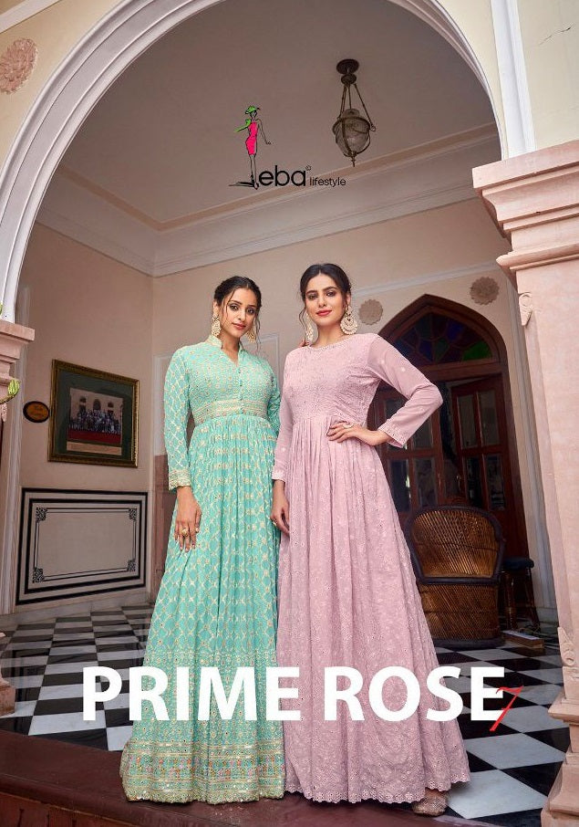 Eba Lifestylie Prime Rose Vol 7 Georgette With Heavy Embroidery Work Stylish Designer Long Kurti