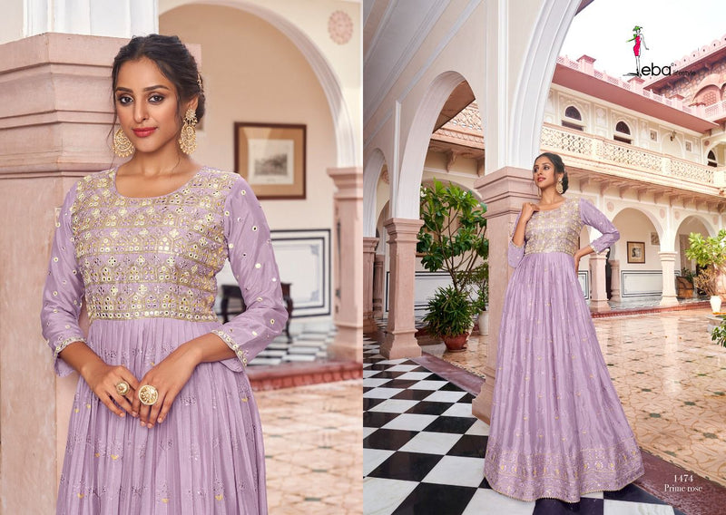 Eba Lifestylie Prime Rose Vol 7 Georgette With Heavy Embroidery Work Stylish Designer Long Kurti