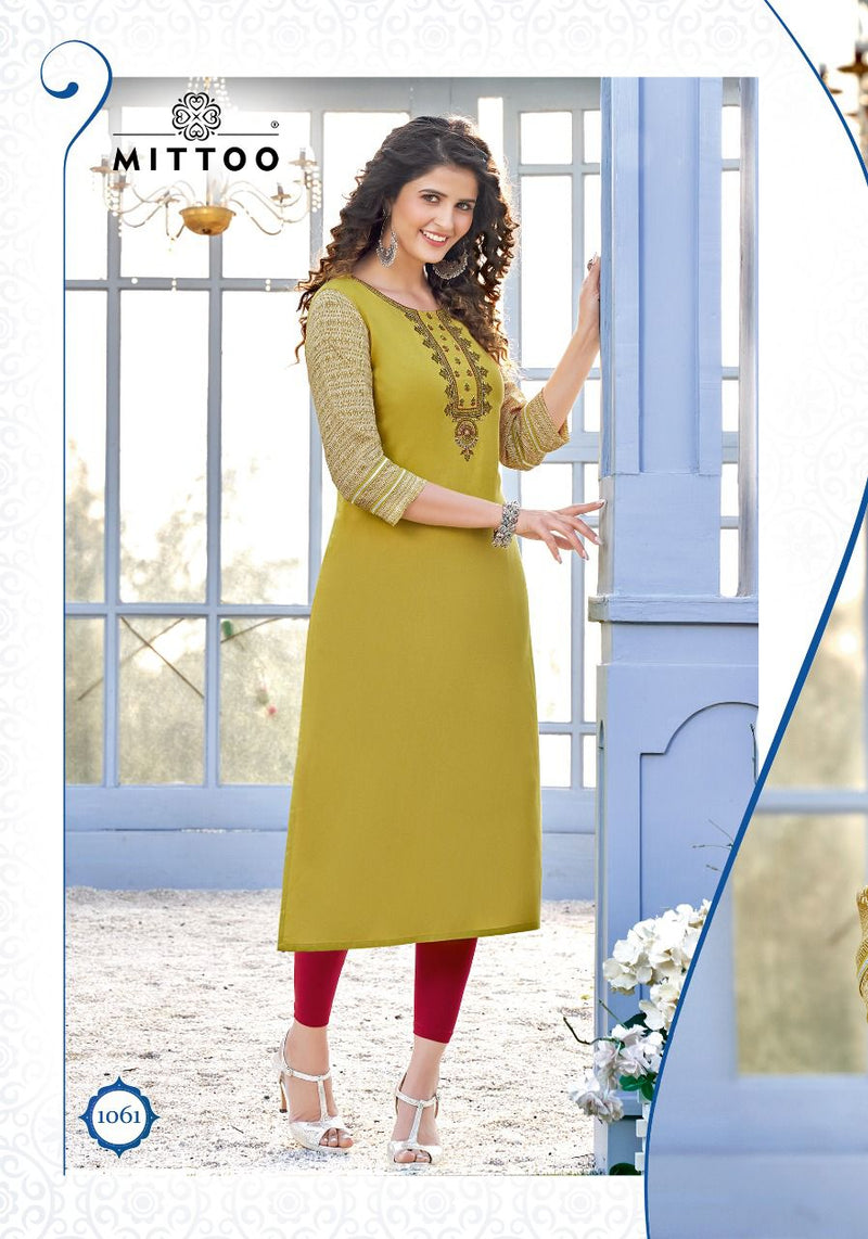 Mitton Prince Heavy Rayon Fancy Casual Wear Kurtis