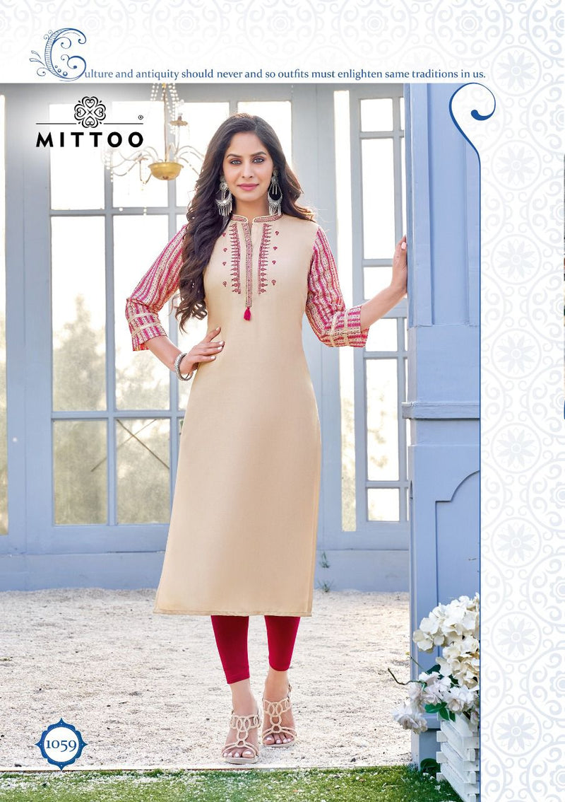 Mitton Prince Heavy Rayon Fancy Casual Wear Kurtis
