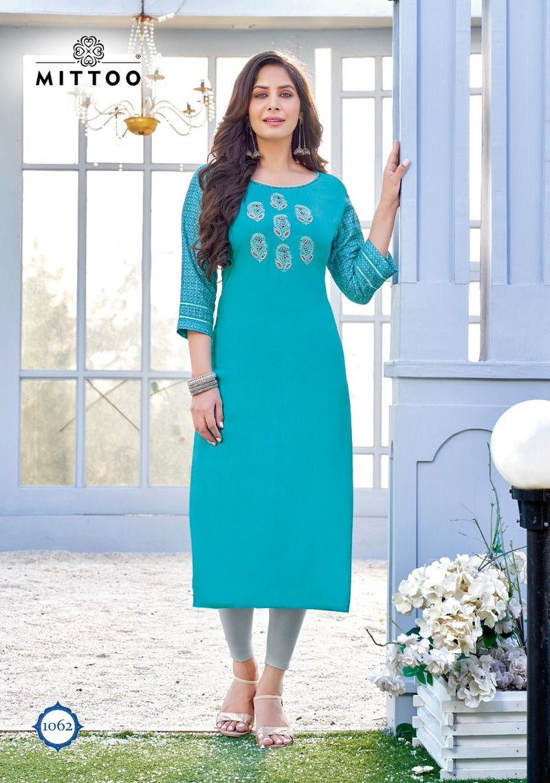 Mitton Prince Heavy Rayon Fancy Casual Wear Kurtis