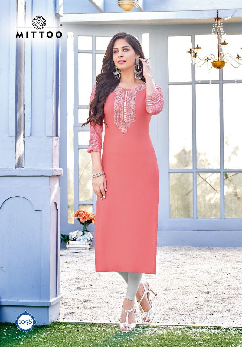 Mitton Prince Heavy Rayon Fancy Casual Wear Kurtis