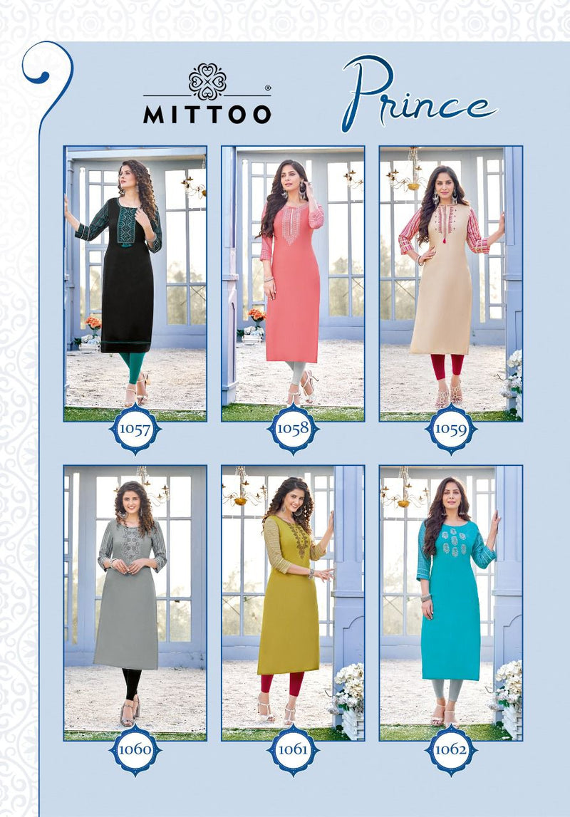 Mitton Prince Heavy Rayon Fancy Casual Wear Kurtis