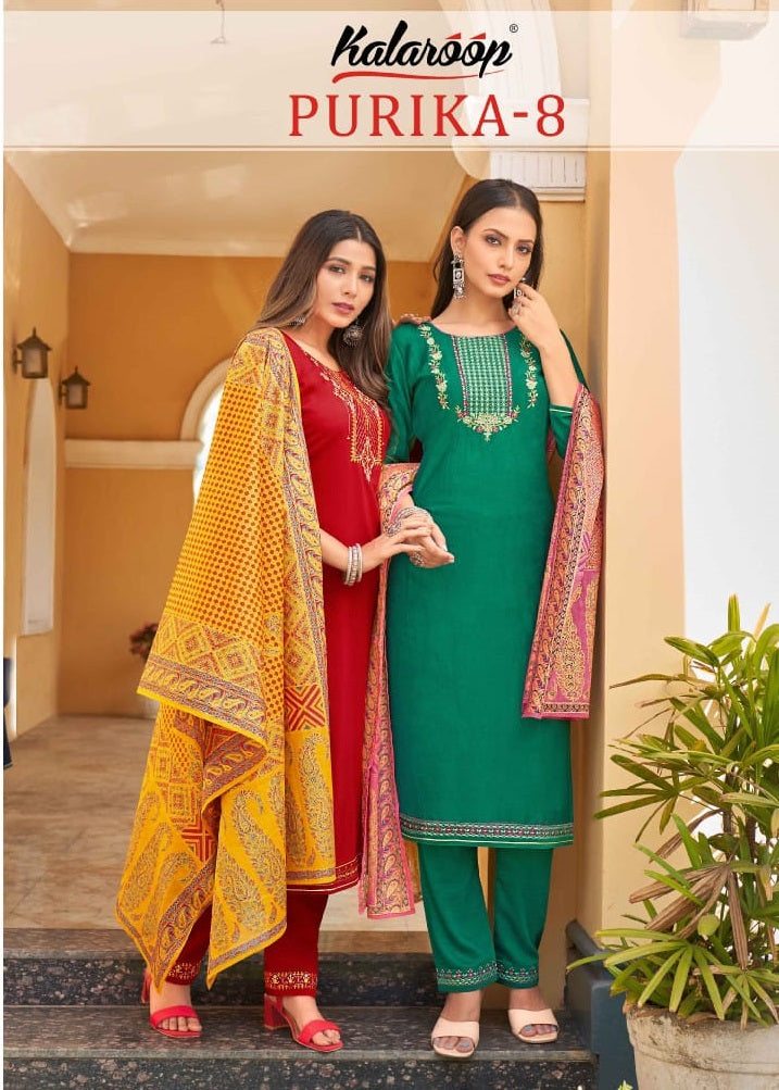 Kalaroop Kajree Fashion Purika Vol 8 Parampra Lining Silk Embroidery Work Fancy Designer Kurti