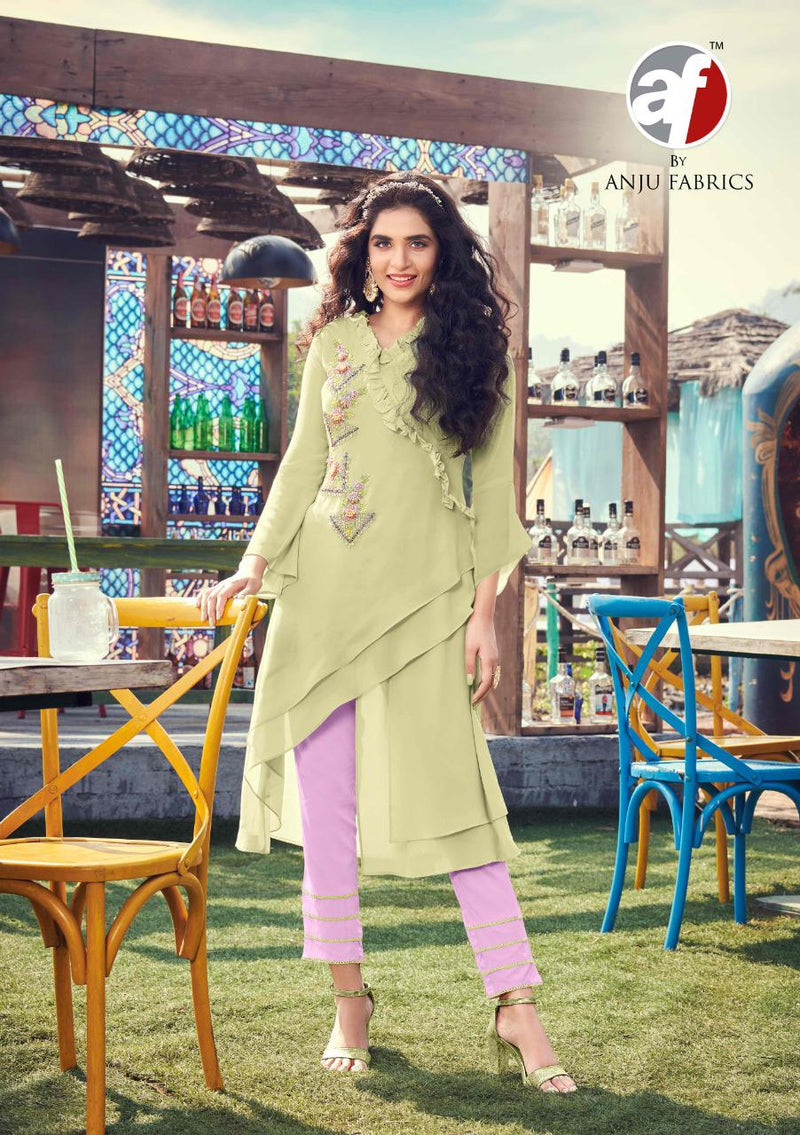 Anju Fabrics Purity Vol 2 Fox Georgette Designer Style Party Wear Kurtis