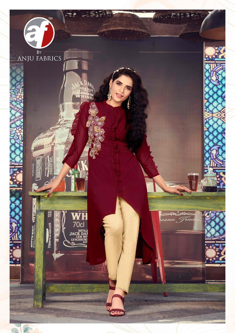 Anju Fabrics Purity Vol 2 Fox Georgette Designer Style Party Wear Kurtis