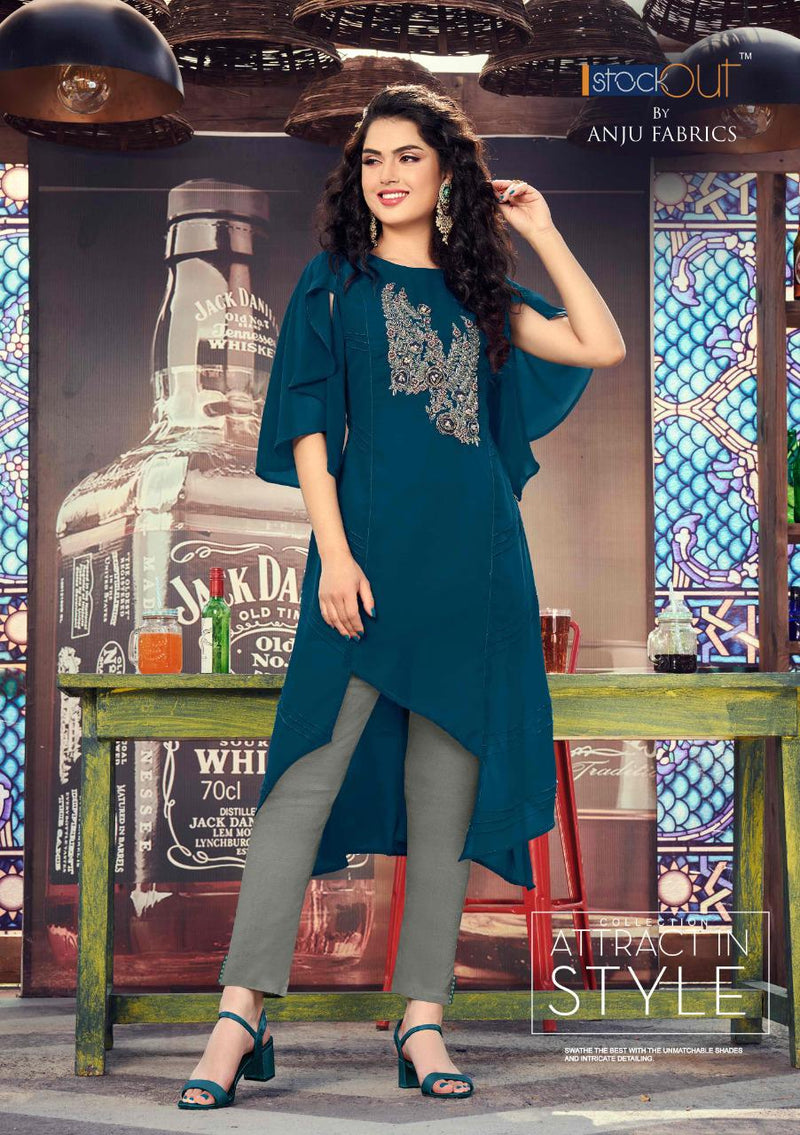 Anju Fabrics Purity Vol 2 Fox Georgette Designer Style Party Wear Kurtis