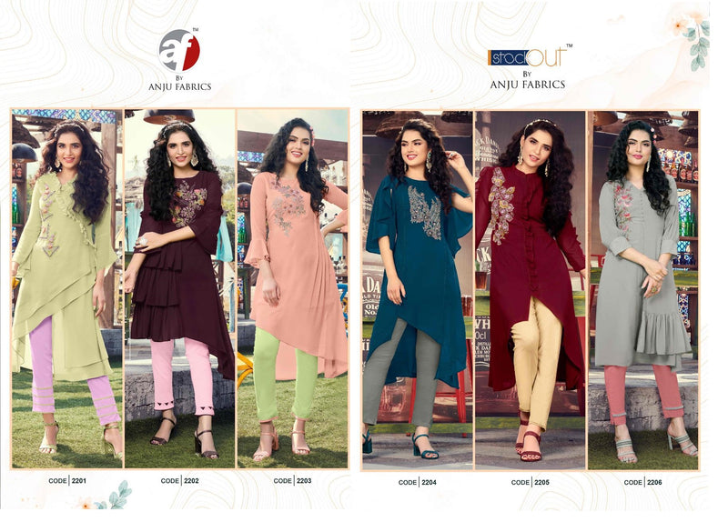 Anju Fabrics Purity Vol 2 Fox Georgette Designer Style Party Wear Kurtis