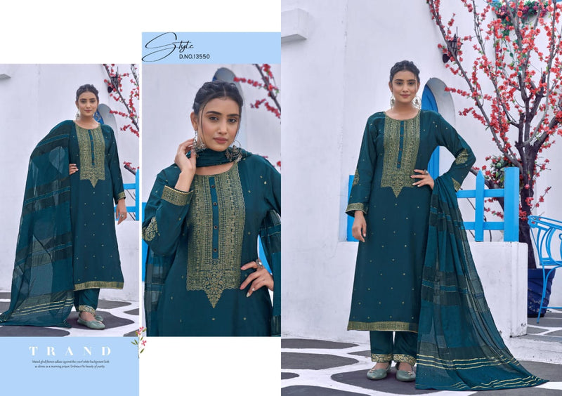 Kalaroop Purvi Jacquard With Embroidery Work stylish designer Festive Wear Fancy Kurti