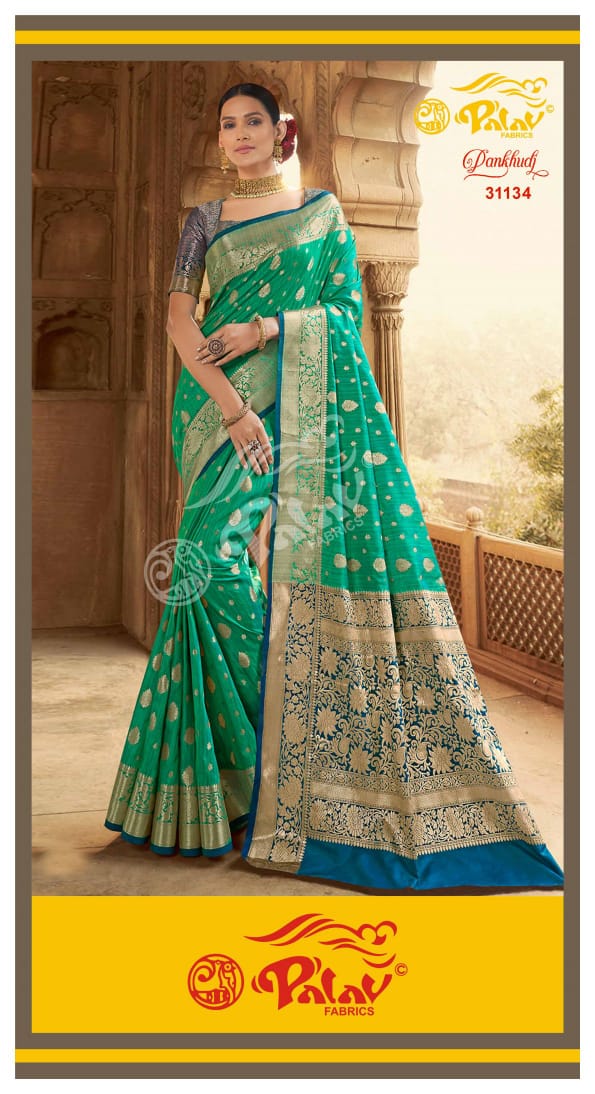 Palav Fabric Launch By Pankhudi Soft Silk Designer Traditional Work  Wedding Wear Sarees