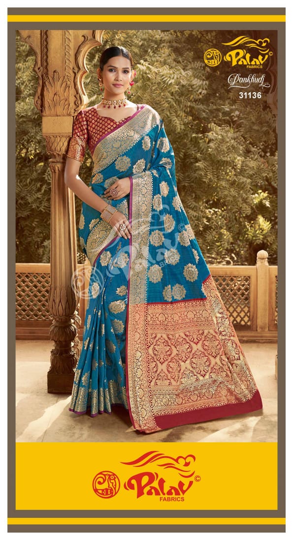 Palav Fabric Launch By Pankhudi Soft Silk Designer Traditional Work  Wedding Wear Sarees