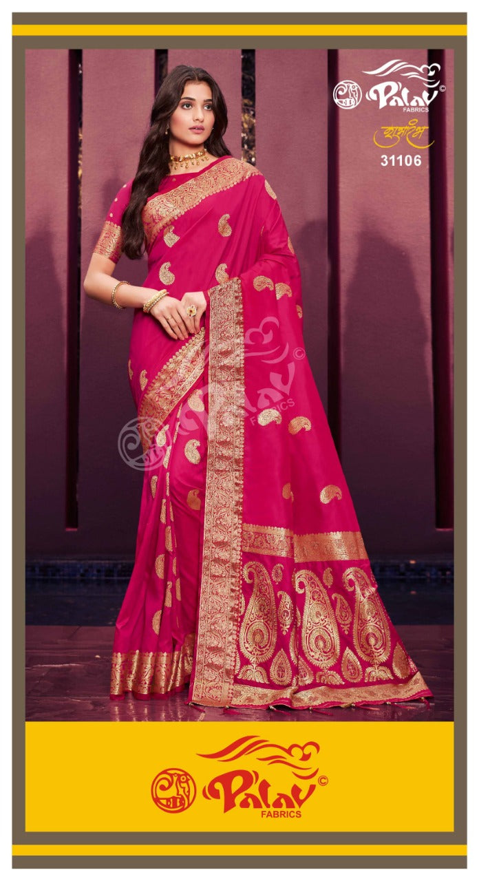 Palav Fabric Presents By Shubh Aramba Fancy Designer Traditional Wear Heavy Sarees