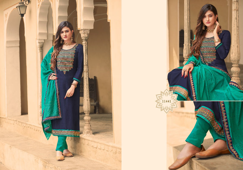 Panch Ratna Mahek Prampara Silk Work With Swarovski Diamond Suit