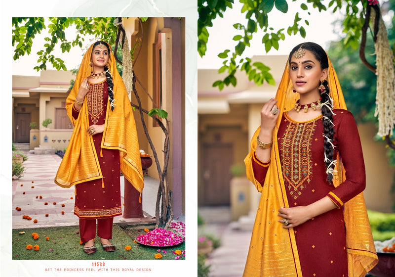 Panch Ratna Meenakari Upada Silk Work With Swarovski Daimond Salwar Suit