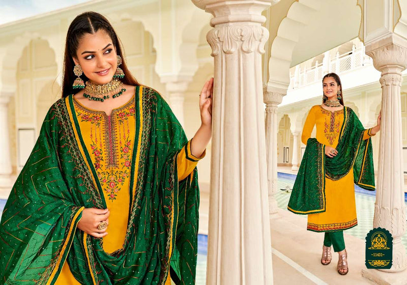 Panch Ratna Odhani Jam Silk Embroidery Work Fancy Salwar Kameez