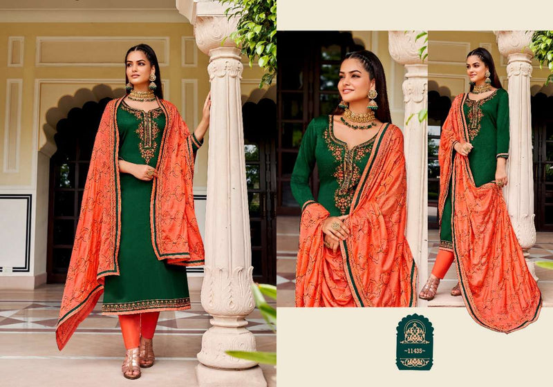 Panch Ratna Odhani Jam Silk Embroidery Work Fancy Salwar Kameez