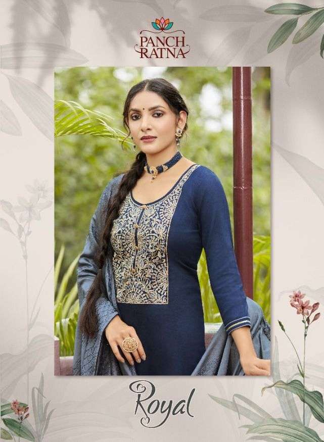 Panch Ratna Royal Jam Silk With Bridal Embroidery Work dress