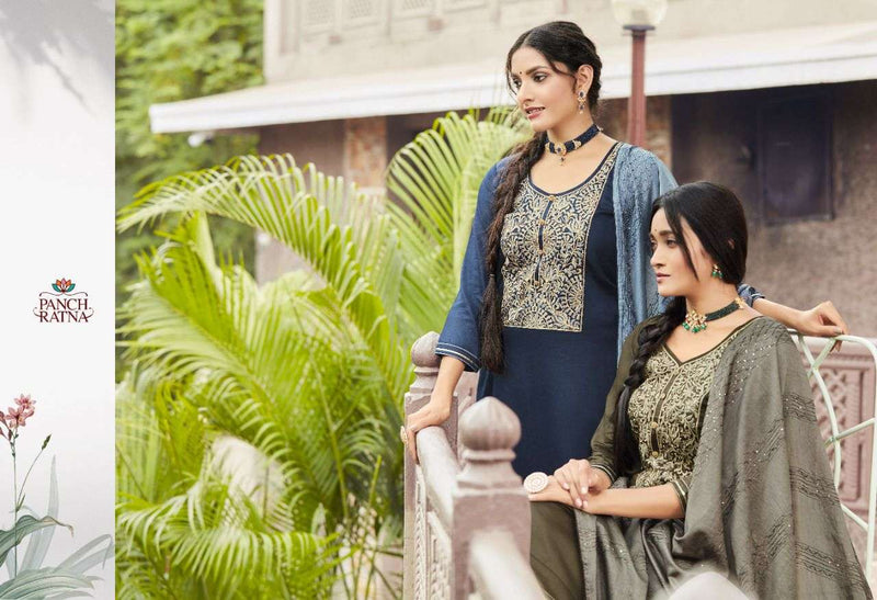 Panch Ratna Royal Jam Silk With Bridal Embroidery Work dress