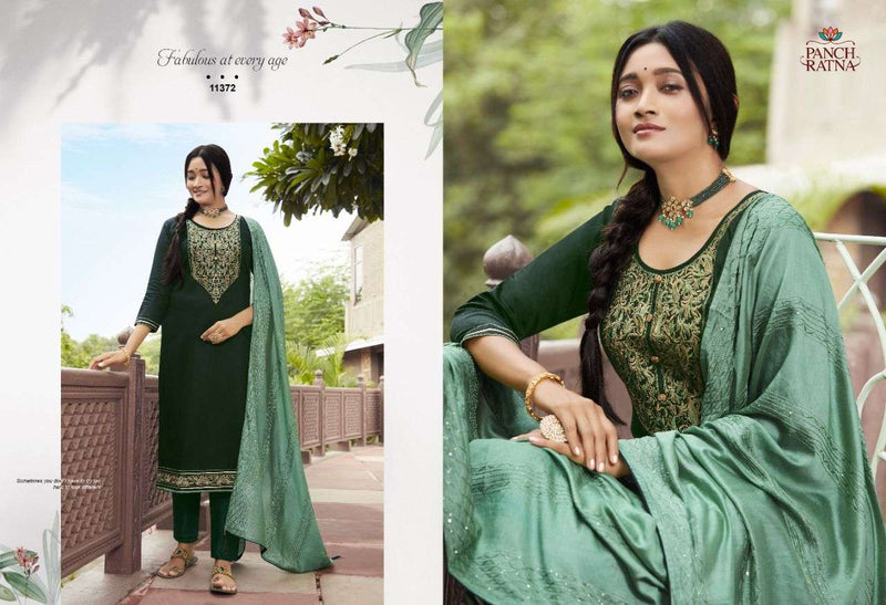 Panch Ratna Royal Jam Silk With Bridal Embroidery Work dress