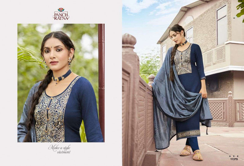 Panch Ratna Royal Jam Silk With Bridal Embroidery Work dress
