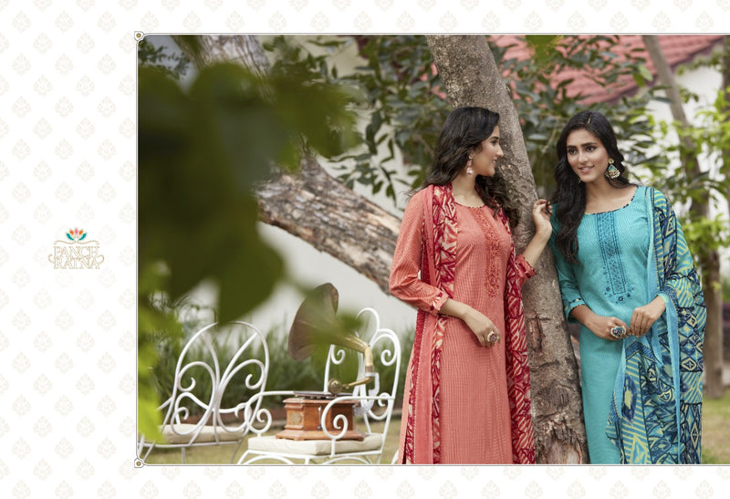 Panchratna Colours Pure Cotton Print Sequence Work Salwar Kameez