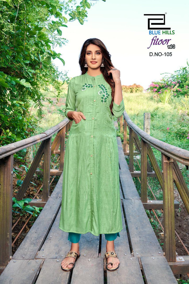 Pink Mirror Serenity Viscose Silk Liva With Embroidery And Handwork Kurti