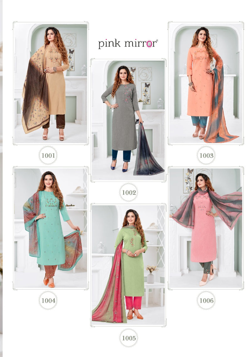 Pink Mirror Serenity Viscose Silk Liva With Embroidery And Handwork Kurti