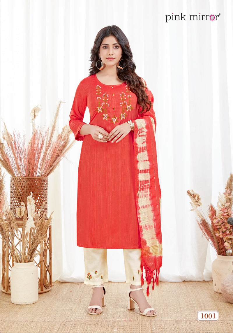 Pink Mirror Spark Fancy Viscose Designer Kurti