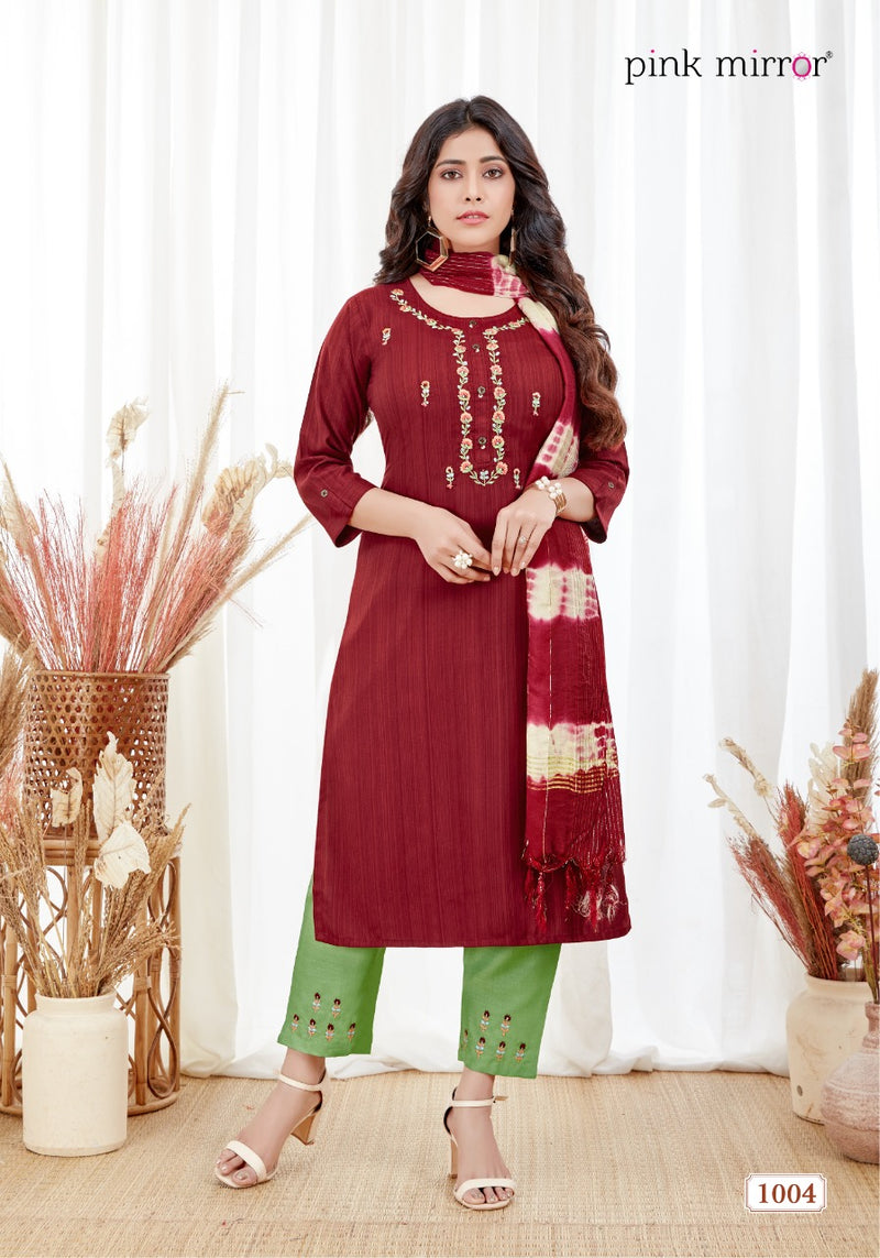 Pink Mirror Spark Fancy Viscose Designer Kurti
