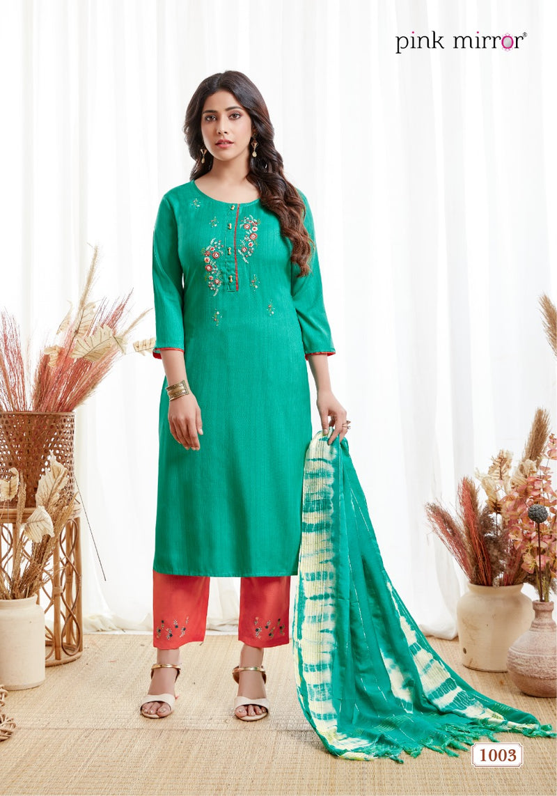 Pink Mirror Spark Fancy Viscose Designer Kurti