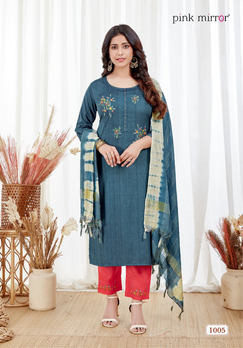 Pink Mirror Spark Fancy Viscose Designer Kurti