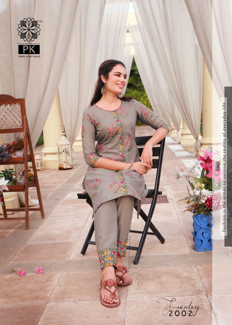 Pk Fashion Fantasy Vol 2 Cotton Printed Readymade Casual Wear Fancy Kurti With Bottom