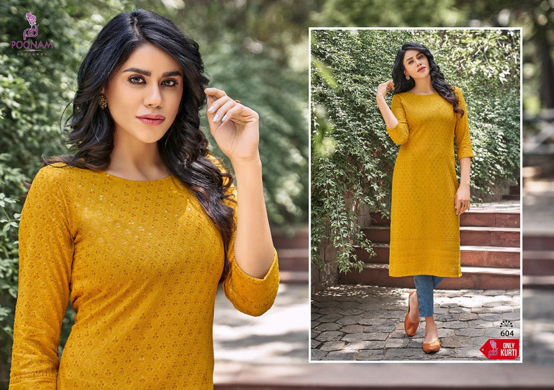 Poonam Designer Rayon Lucknowi Cadbury Pure Rayon Designer Official Wear Kurti