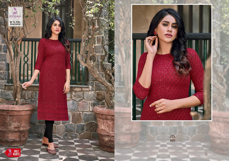 Poonam Designer Rayon Lucknowi Cadbury Pure Rayon Designer Official Wear Kurti