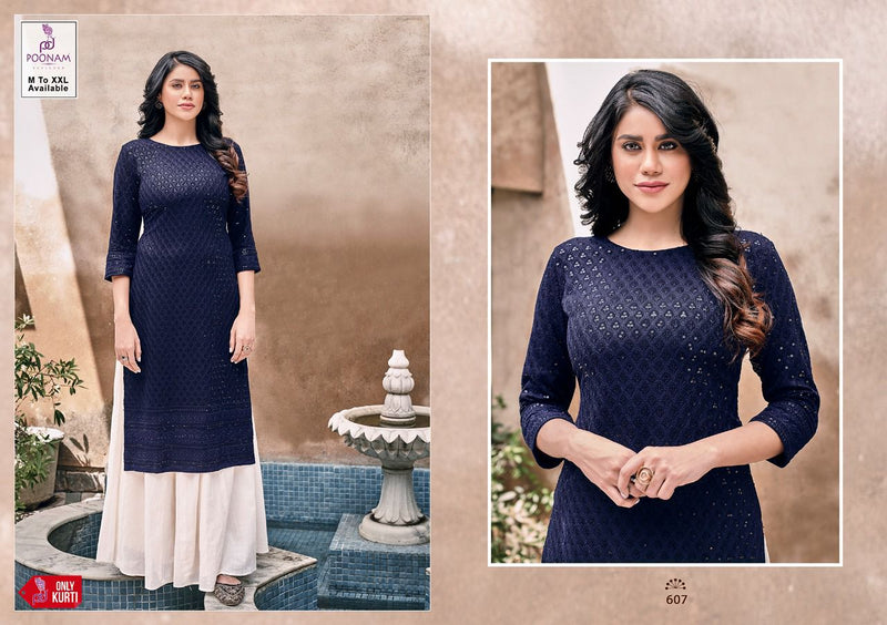 Poonam Designer Rayon Lucknowi Cadbury Pure Rayon Designer Official Wear Kurti