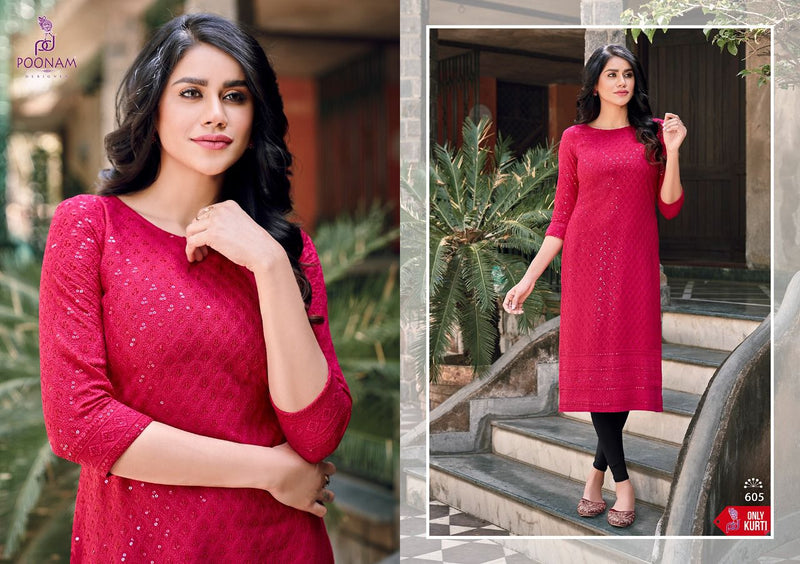 Poonam Designer Rayon Lucknowi Cadbury Pure Rayon Designer Official Wear Kurti