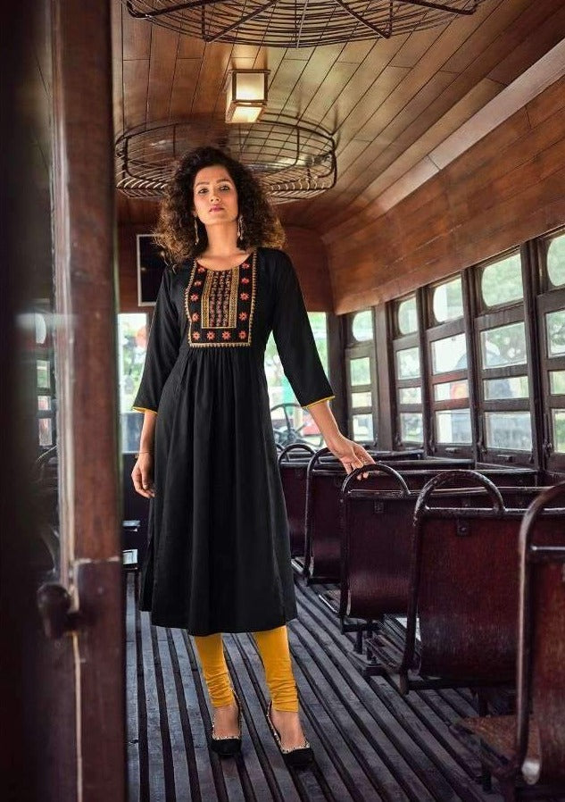 Poonam Designer Sahiya Rayon Designer Casual Kurti Wear