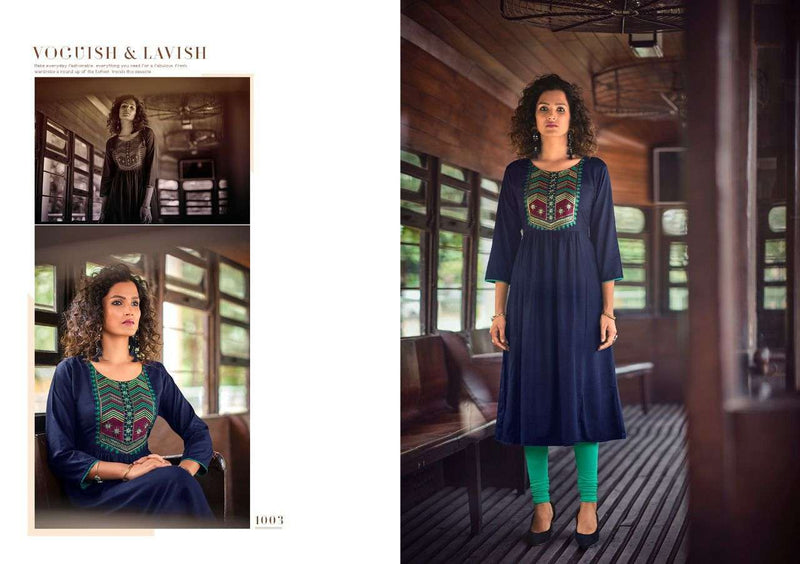 Poonam Designer Sahiya Rayon Designer Casual Kurti Wear