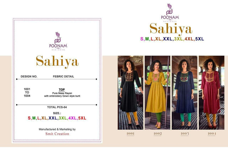 Poonam Designer Sahiya Rayon Designer Casual Kurti Wear